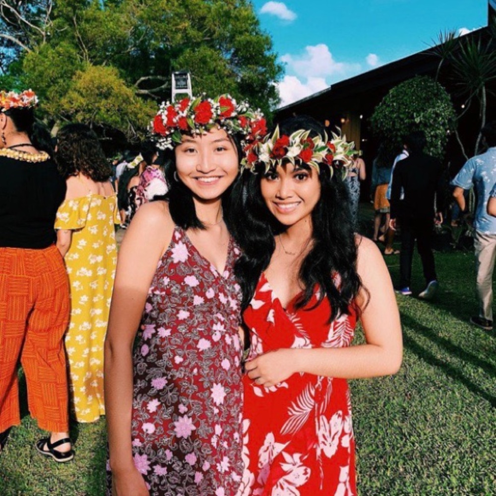 Lulus red hawaiian floral dress